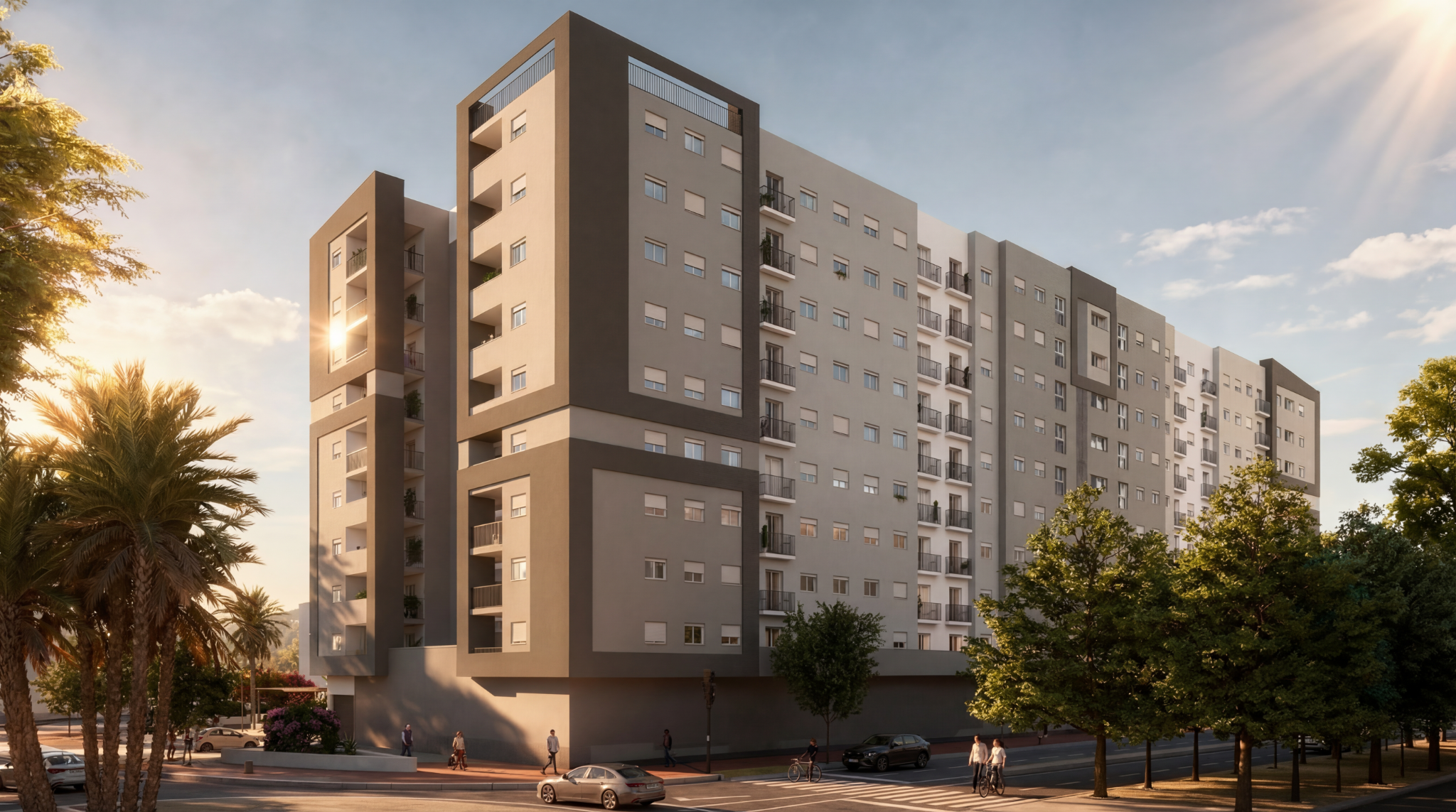 Vista diurna de Edificio Ilustración