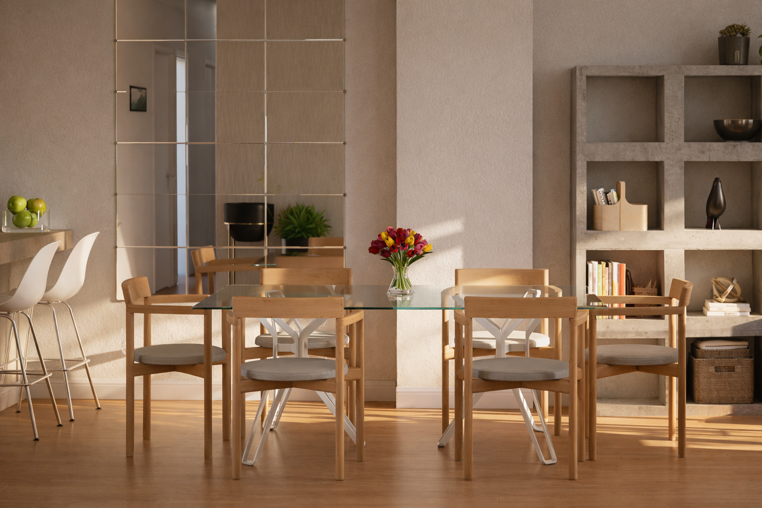 Comedor interior en una vivienda de Edificio Ilustración