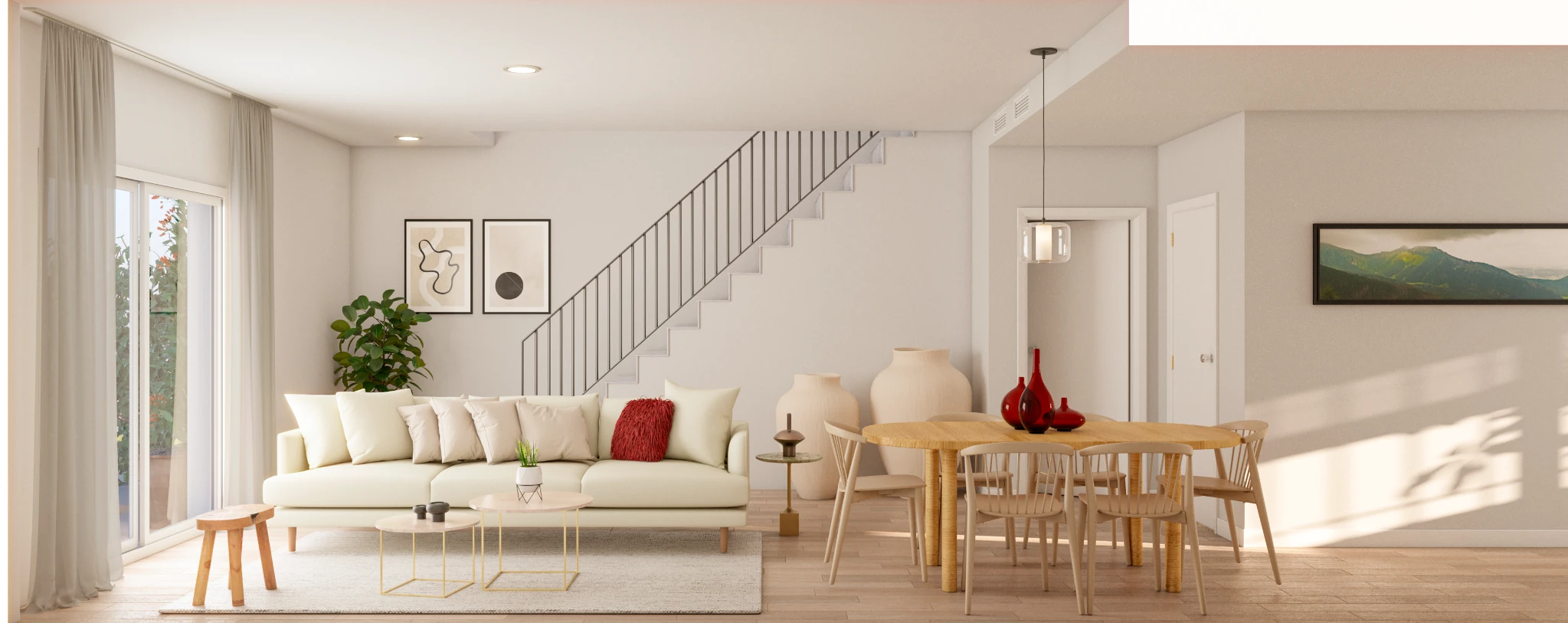 Salón comedor ilustrativo de una vivienda de La Portada