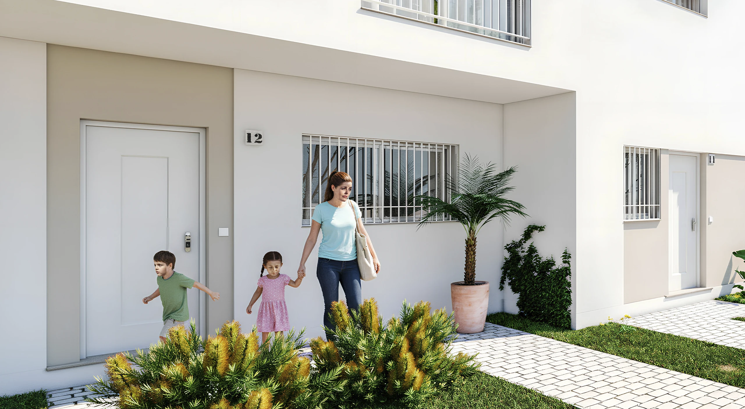 Acceso y fachada de Residencial El Espartal