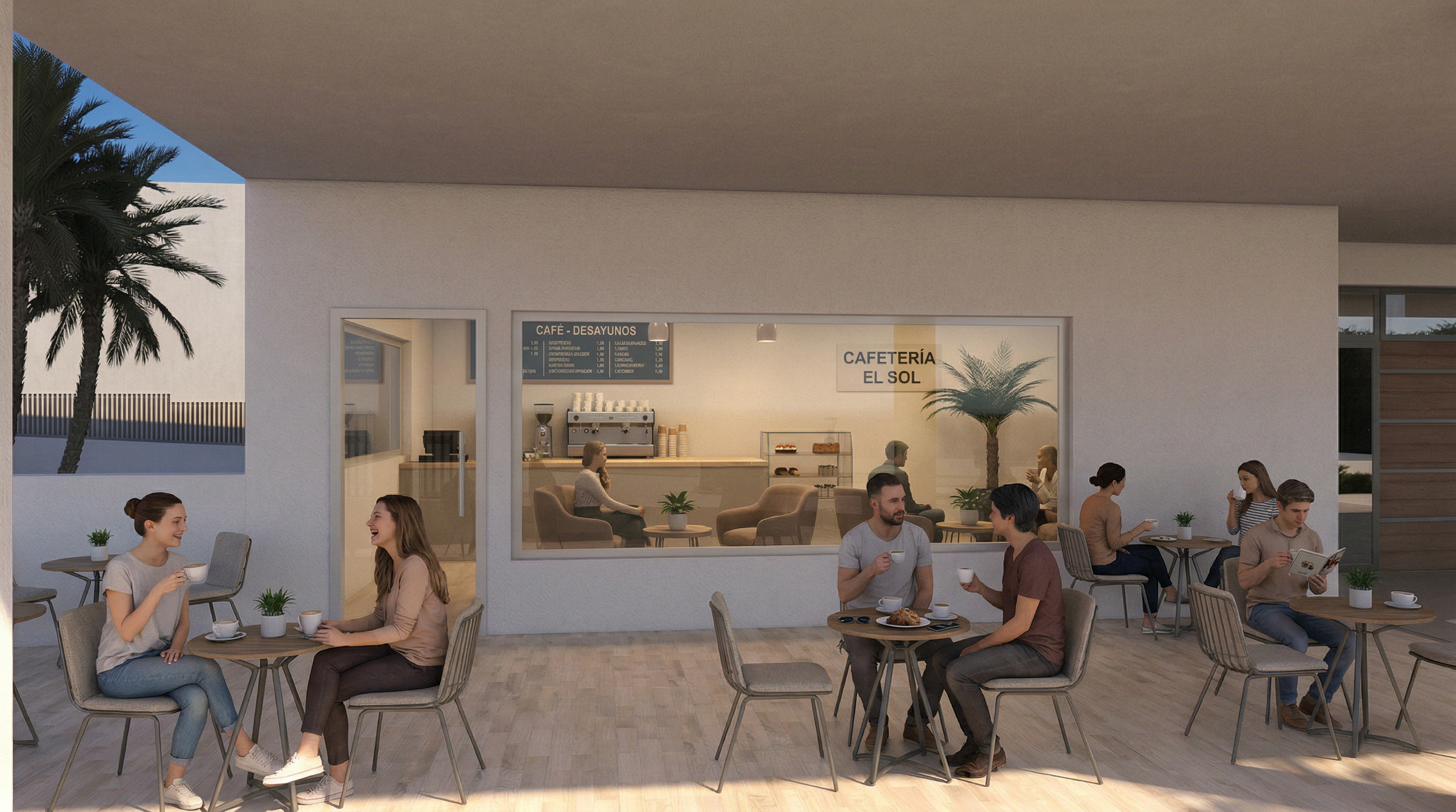 Recreación de una posible cafetería